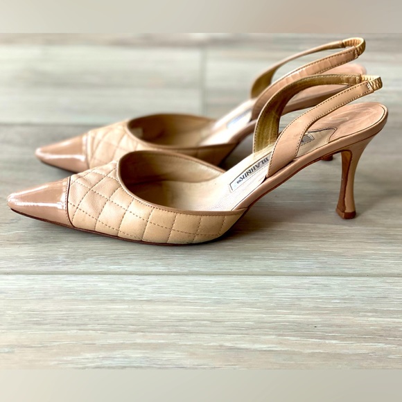 Manolo Blahnik Shoes - Manolo Blahnik Nude Sling back Size 7.5